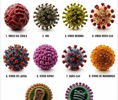 Representación gráfica de diez virus letales que han afectado a la humanidad