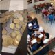 Monedas utilizadas por joven para pagar comida del Día de las Madres en restaurante