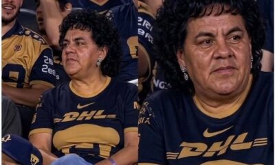 Aficionada de Pumas durante semifinales de Liga MX cuya imagen se volvió viral por supuesto parecido con Cuauhtémoc Blanco y Carmen Salinas.