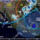 Mapa meteorológico de CONAGUA y SMN mostrando tormentas y sistemas atmosféricos activos sobre Puebla y centro de México.