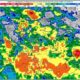 Imagen satelital de CONAGUA que muestra núcleos de lluvia intensa, actividad convectiva y zonas bajo alerta meteorológica en Puebla, incluyendo Atlixco.