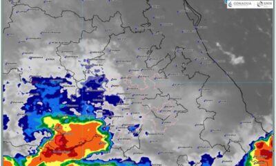 Pronóstico del clima para el 25 de junio de 2026 emitido por CONAGUA y el Servicio Meteorológico Nacional, con lluvias aisladas en Puebla, temperaturas de hasta 35 °C en el estado y rachas de viento de hasta 50 km/h en el centro de México.