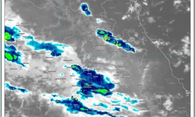 Imagen satelital GOES-19 del Servicio Meteorológico Nacional que muestra la presencia de nubosidad asociada a la onda tropical número 12 sobre el centro de México, con pronóstico de lluvias para Puebla, el Valle de Atlixco-Matamoros y otras regiones del país durante el 26 de junio de 2026.