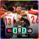 Jugadores de la Selección de Türkiye celebran la victoria por 3-2 sobre Estados Unidos durante el último partido del Grupo D de la Copa Mundial de la FIFA 2026, disputado en Los Ángeles, California.