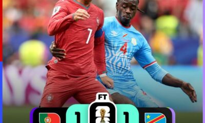 Cristiano Ronaldo disputa el balón durante el empate entre Portugal y República Democrática del Congo en el Mundial 2026.
