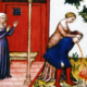 Ilustración medieval utilizada en publicaciones virales sobre una supuesta práctica de envenenamiento de esposos en Francia durante la Edad Media, historia que carece de evidencia histórica comprobada.