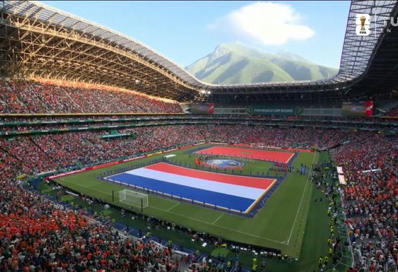 Vista panorámica del Estadio BBVA durante el último partido disputado en Monterrey como sede de la Copa Mundial de la FIFA 2026, con miles de aficionados presentes y las ceremonias previas al encuentro.
