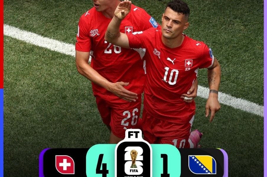 Jugadores de Suiza celebran la victoria 4-1 sobre Bosnia y Herzegovina durante la fase de grupos de la Copa Mundial de la FIFA 2026.