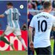 Comparativa de una jugada polémica protagonizada por Lionel Messi junto a una fotografía histórica con Wayne Rooney durante un encuentro amistoso.
