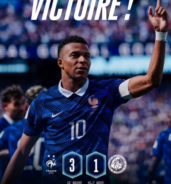 Kylian Mbappé celebra durante la victoria de Francia sobre Senegal en la Copa Mundial de la FIFA 2026.