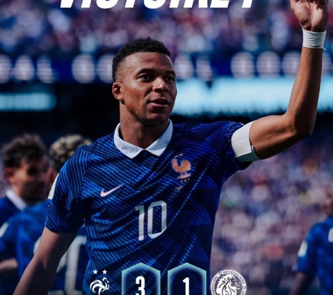 Kylian Mbappé celebra durante la victoria de Francia sobre Senegal en la Copa Mundial de la FIFA 2026.