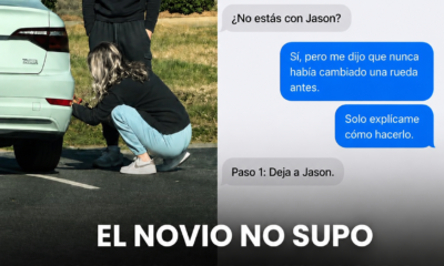 Joven intenta resolver una llanta ponchada mientras una conversación con su padre se vuelve viral por debatir habilidades prácticas y autosuficiencia.
