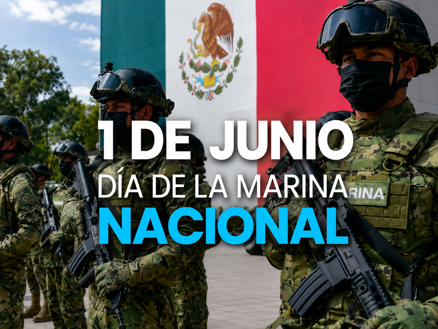 Elementos de la Secretaría de Marina durante la conmemoración del Día de la Marina Nacional.