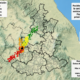 Mapa de dispersión de ceniza del volcán Popocatépetl para el 15 de junio de 2026 mostrando posible afectación en Angelópolis, Valle de Atlixco, Sierra Norte, Tlaxcala, Estado de México y Morelos.