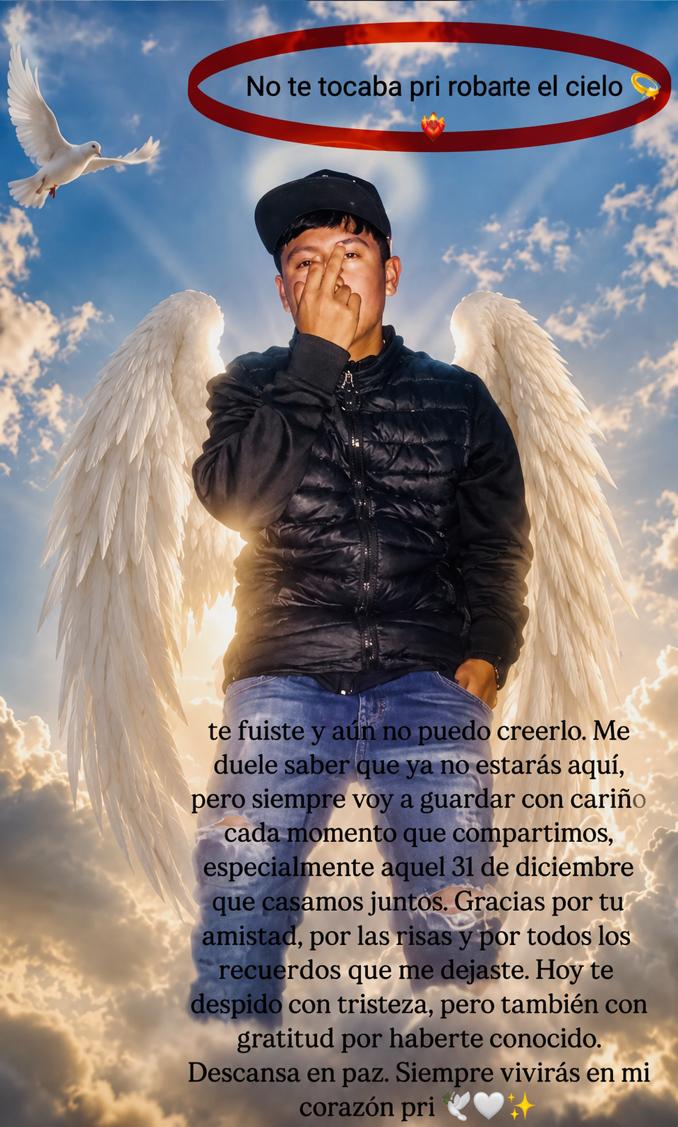 Imagen de homenaje difundida en redes sociales tras el fallecimiento de un joven, utilizada para ilustrar el debate sobre romantización de la delincuencia y cultura de la legalidad.