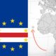 Bandera de Cabo Verde junto a un mapa de África Occidental, país que empató 0-0 frente a España en el Mundial 2026.