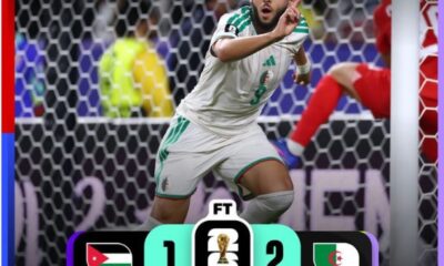 Amine Gouiri celebra el gol de la victoria de Argelia sobre Jordania durante el Mundial FIFA 2026.