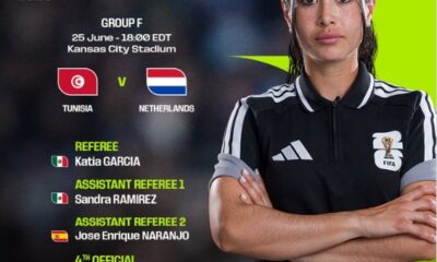 Katia Itzel García posa como árbitra oficial del Mundial FIFA 2026 tras ser designada para dirigir el partido entre Túnez y Países Bajos.