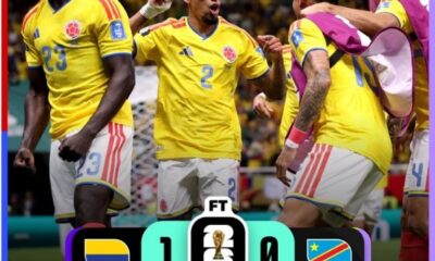 Jugadores de Colombia celebran la victoria 1-0 sobre República Democrática del Congo y su clasificación a la siguiente ronda del Mundial FIFA 2026.