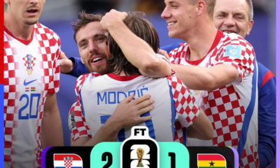 Jugadores de la selección de Croacia celebran la victoria 2-1 sobre Ghana al finalizar el partido correspondiente a la fase de grupos de la Copa Mundial de la FIFA 2026, resultado que aseguró su clasificación a la Ronda de 32.