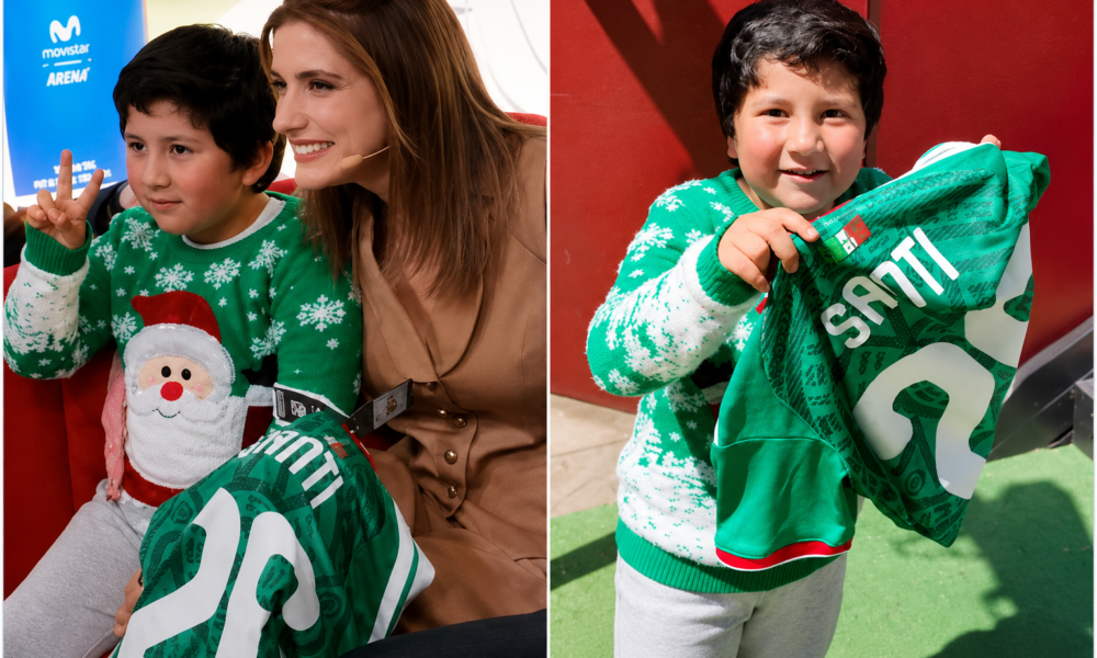 Niño aficionado de la Selección Mexicana recibe una camiseta oficial después de hacerse viral por apoyar a México usando un suéter navideño durante el Mundial 2026.