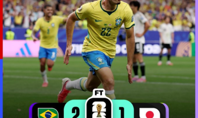 Gabriel Martinelli celebra el gol de la victoria de Brasil sobre Japón en la última jornada de la fase de grupos de la Copa Mundial de la FIFA 2026. El triunfo por 2-1 aseguró el pase de la Canarinha a la fase de eliminación directa.