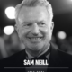 Retrato de Sam Neill acompañado del mensaje que informa su fallecimiento a los 78 años.