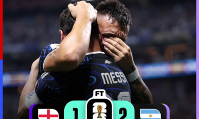 Jugadores de Argentina celebran la clasificación a la Final del Mundial 2026 tras vencer a Inglaterra.