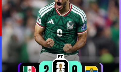 Futbolista de la Selección Mexicana celebra durante la victoria 2-0 sobre Ecuador en la Ronda de 32 de la Copa Mundial de la FIFA 2026, resultado que dio a México el pase a los octavos de final.