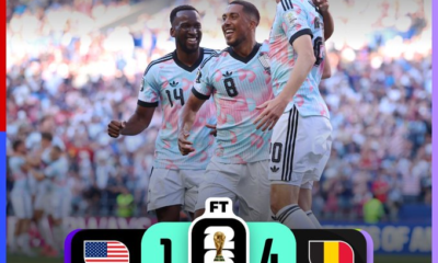 Jugadores de Bélgica celebran la victoria 4-1 sobre Estados Unidos en los octavos de final de la Copa Mundial de la FIFA 2026, resultado que les otorgó el pase a los cuartos de final.