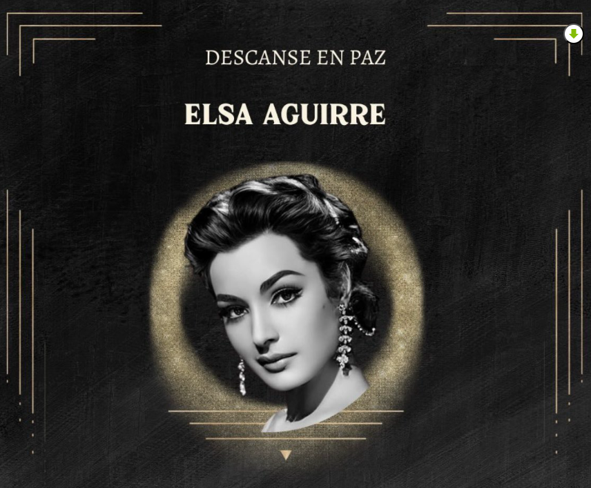 Imagen conmemorativa de Elsa Aguirre tras su fallecimiento a los 95 años.