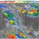 Imagen satelital GOES-19 con sistemas nubosos sobre México durante el pronóstico del 14 de julio de 2026.