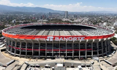 Vista aérea del Estadio Banorte remodelado para la Copa Mundial 2026.