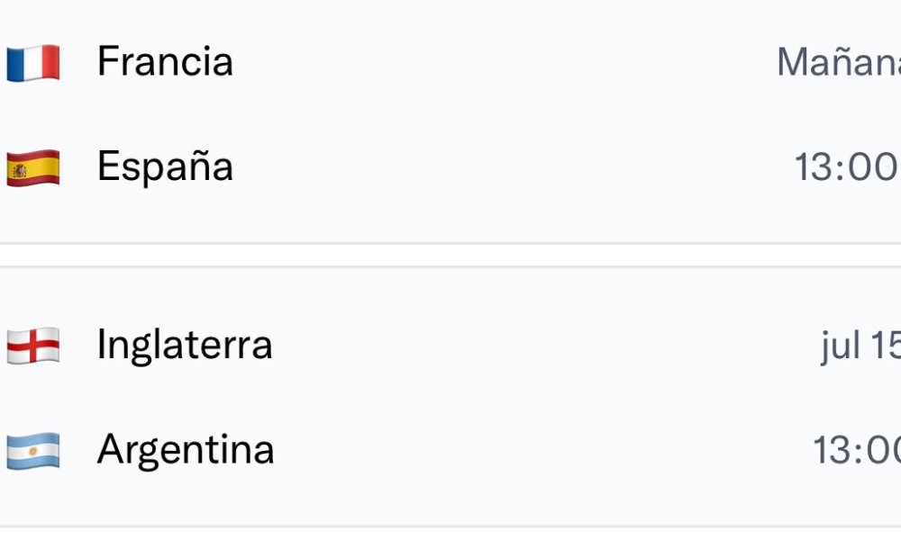Cuadro de las semifinales de la Copa Mundial de la FIFA 2026 con Francia, España, Inglaterra y Argentina.