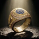 Anillo dorado con piedras preciosas que representa el nuevo reconocimiento para los campeones del Mundial 2026.