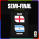 Gráfico oficial que anuncia la semifinal entre Inglaterra y Argentina en la Copa Mundial de la FIFA 2026.