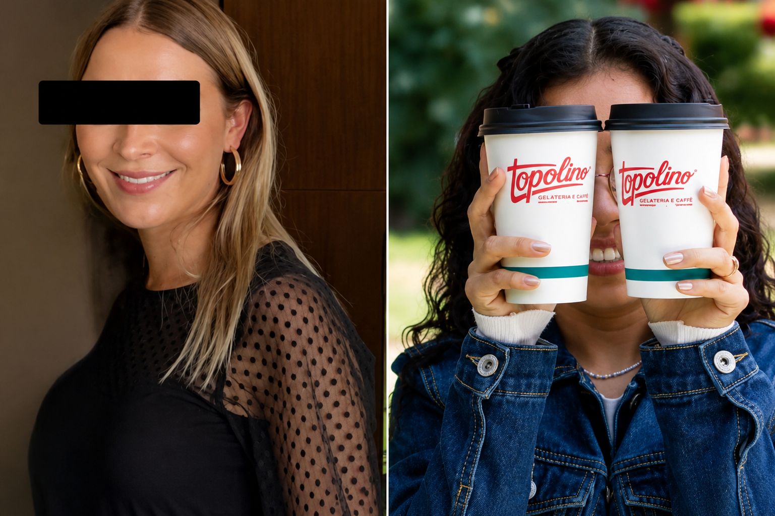 Imagen comparativa relacionada con la empresaria Francesca Marilisa Soliman Minutti y la marca de cafeterías Topolino, tema que volvió al debate público tras su detención en Atlixco por un proceso penal iniciado por hechos ocurridos en 2014.