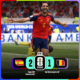 Mikel Merino celebra el gol de la victoria durante el partido entre España y Bélgica en los cuartos de final de la Copa Mundial de la FIFA 2026. La Roja ganó 2-1 y avanzó a las semifinales del torneo.