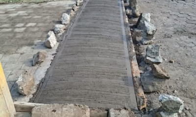 Trabajos de rehabilitación del puente y reconstrucción de guarnición entre las calles 4 Oriente y 4 Poniente en la Cabecera Municipal de Huaquechula.