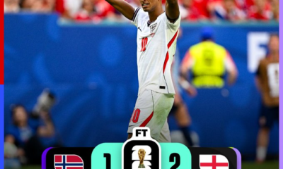 Jude Bellingham celebra la clasificación de Inglaterra a las semifinales del Mundial 2026 tras vencer a Noruega.